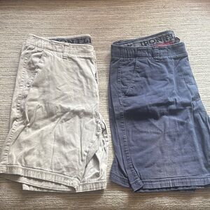 Men's Shorts Iron Flex Tan and Blue Bundle